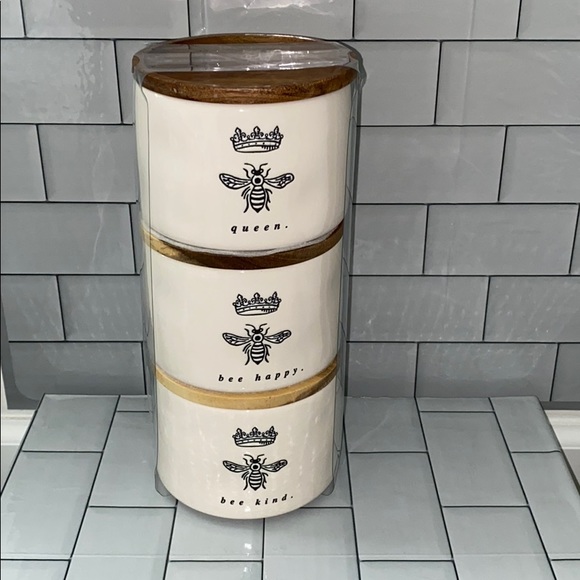 Rae Dunn Other - Rae Dunn BEE Set Cellar QUEEN BEE HAPPY BEE KIND